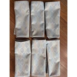 Norwex Cloth Napkins Leaf Leaves Gray Design Fall Dinner Table‎ Set 6 BacLock